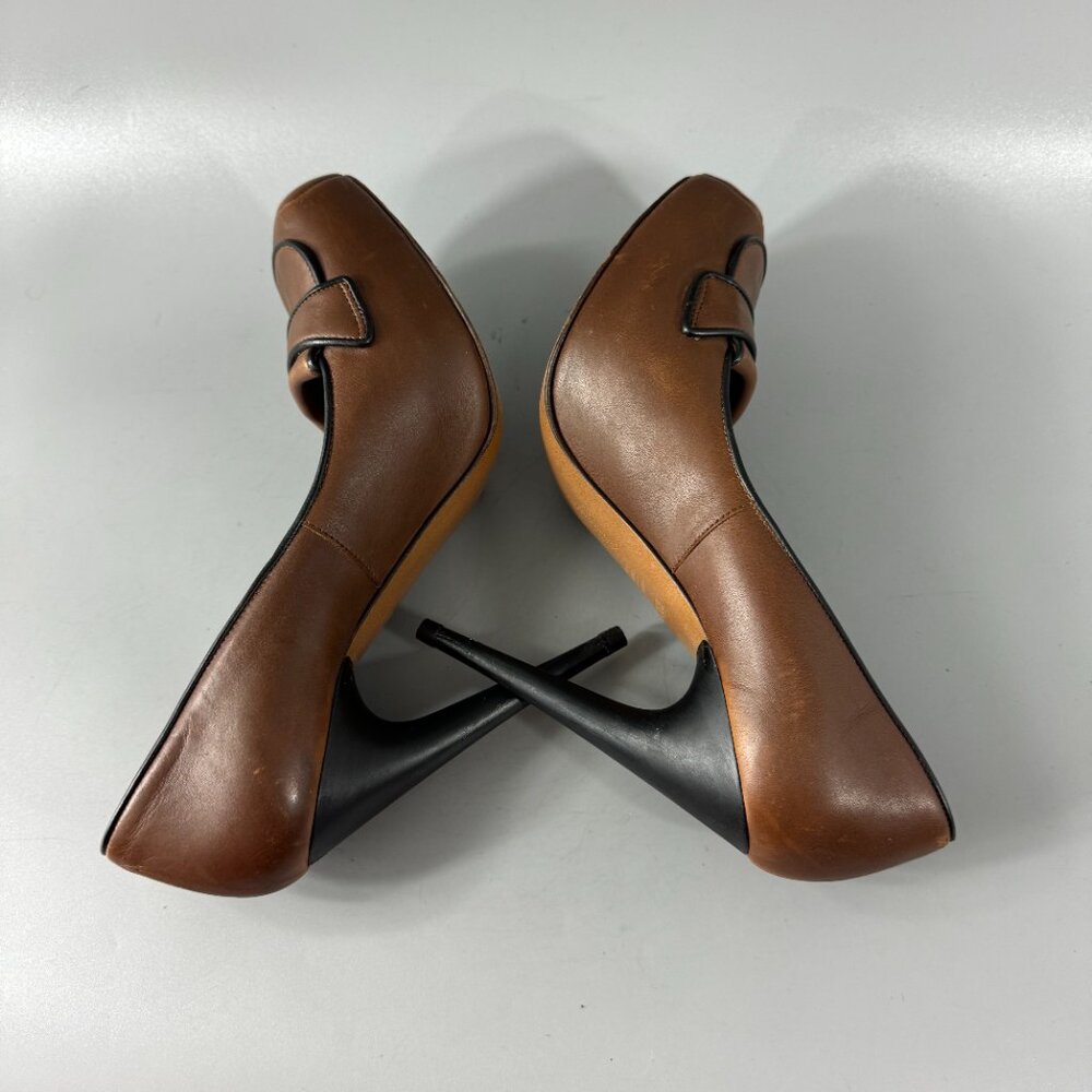 Authentic Marni Brown Leather Platform Square Toe… - image 8
